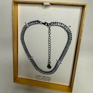 Pink  Linen CZ choker 13’+3’ NWt